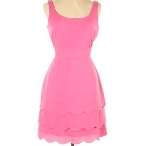 Gianni Bini Pink Scalloped Tiered Layered Dress